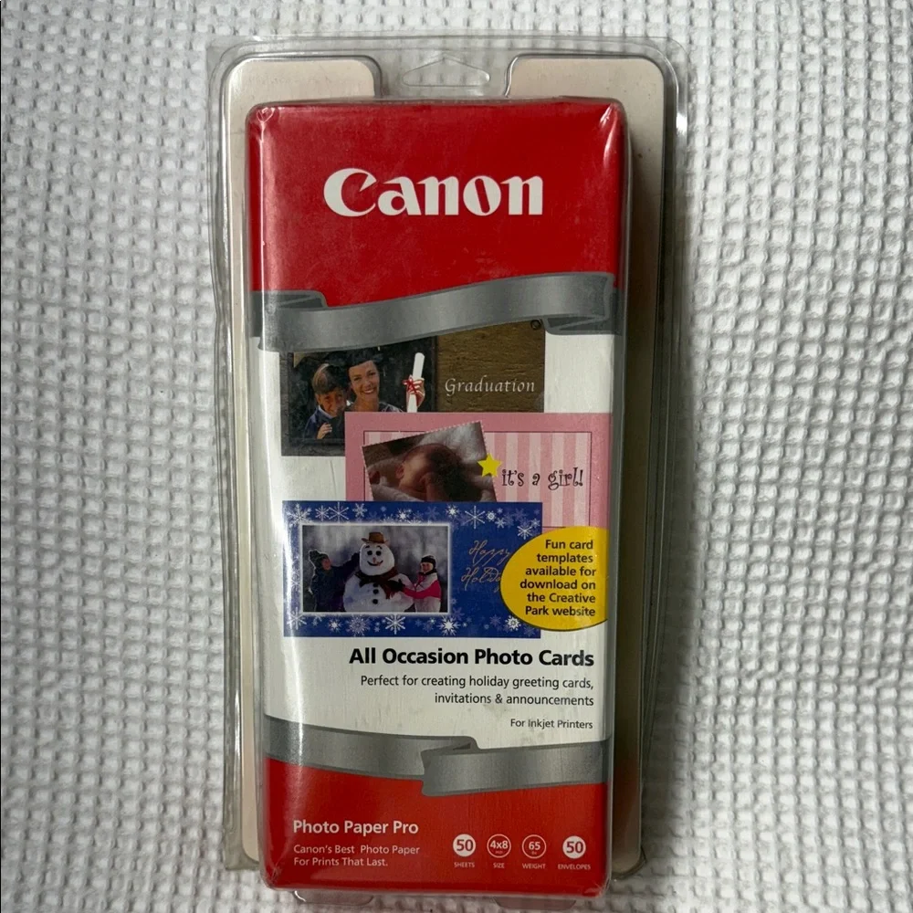 Canon Photo Paper - All Occasions Photo Cards - 4” x 8” - 50 count - 65lb